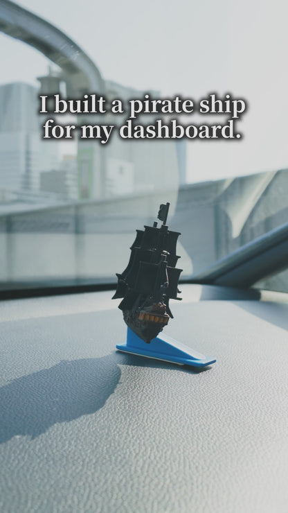 Black Galleon — Pirate Ship Car Dashboard Ornament